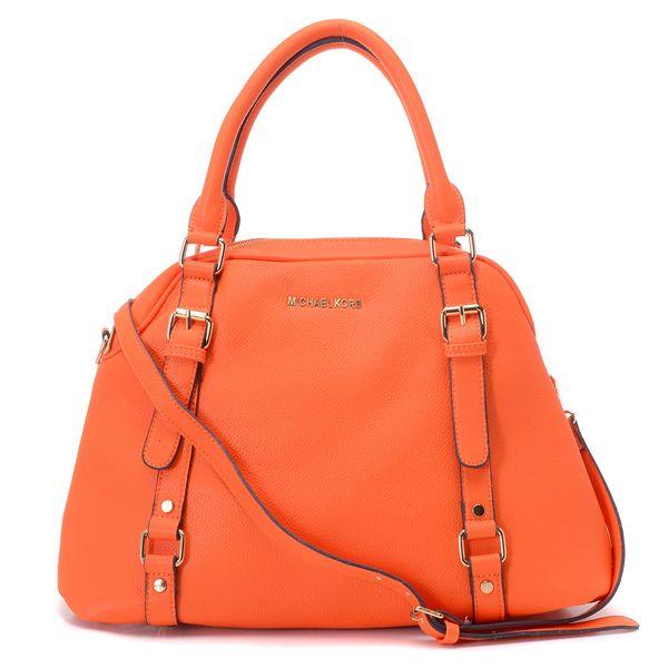 michael kors bedford large bowling satchel burnt tangerine Godt Salg e61si